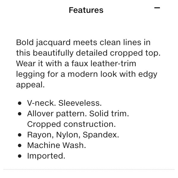 Cropped Sweater Size Small S  Abia Jacquard Top by BCBGMAXAZRIA Rounded V-Neck - Picture 9 of 11